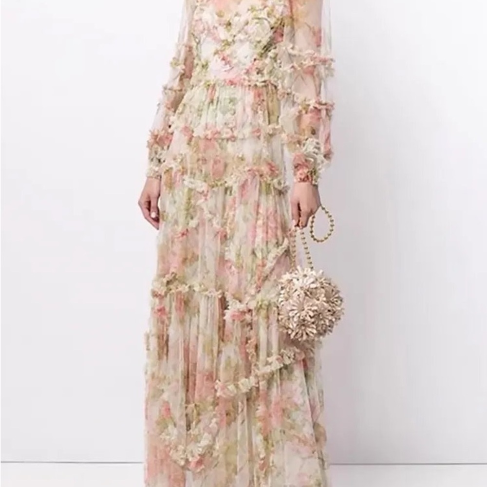 Needle & thread Immortal Rose Maeve Long Sleeve Ballerina Dress